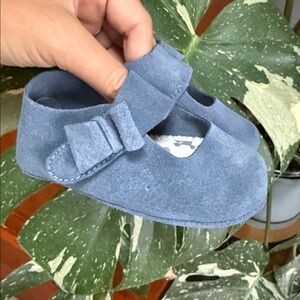 Frenchie mini  charming Blue Baby Shoes with Bow